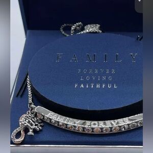 BRILLIANCE Forever Loving Family Silver Charm Bracelet, New in Box